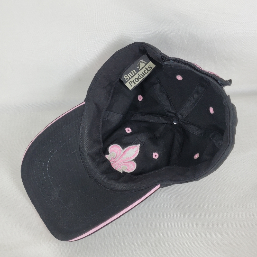 New Orleans Saints Women Ladies Hat Black Pink Logo Who Dat Strapback Adjustable - Picture 8 of 11